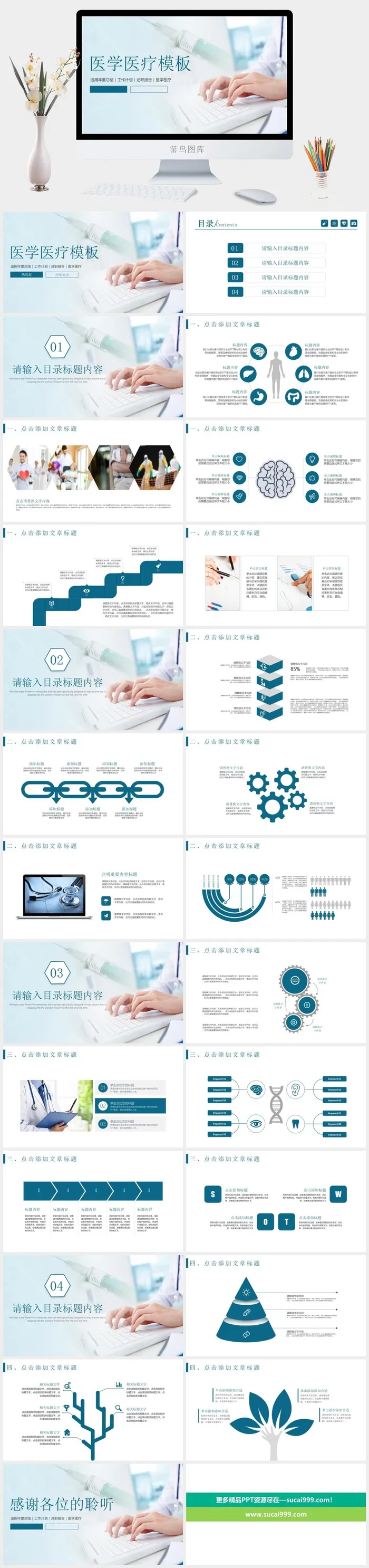 清新医学医疗PPT模板