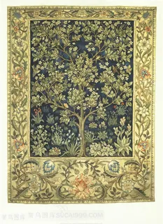 高清晰版本发财树花纹插画 高清晰版本发财树花纹插画