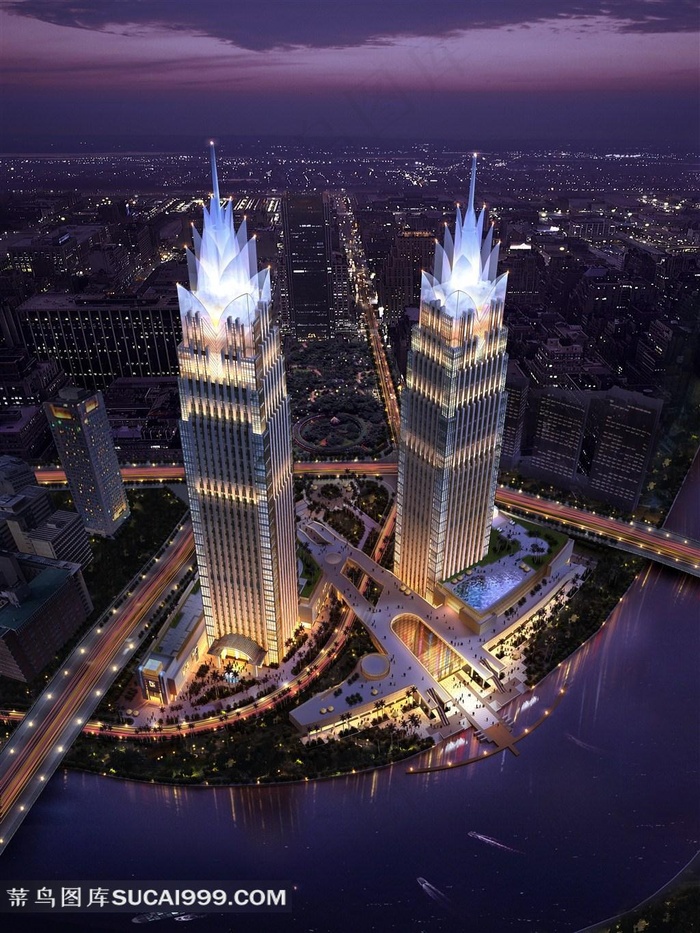 繁华城市夜景图片素材