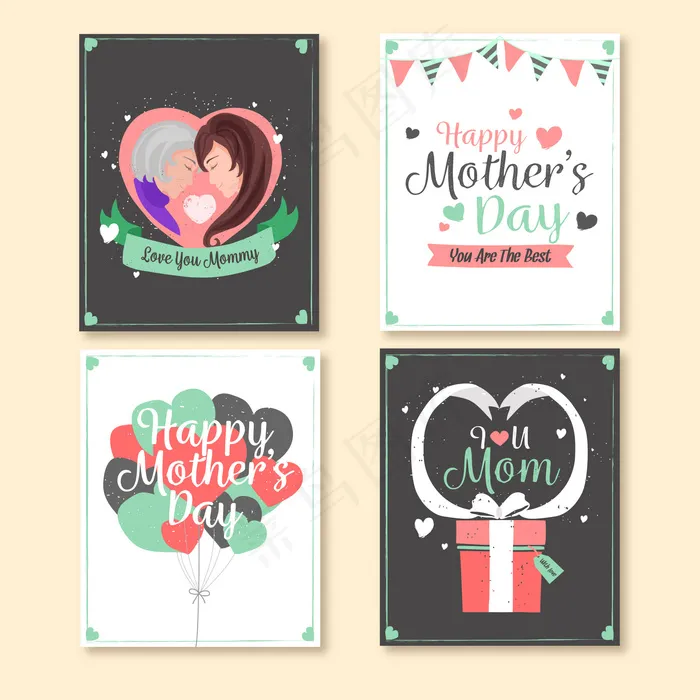 母亲节节日祝福 ai矢量模版下载