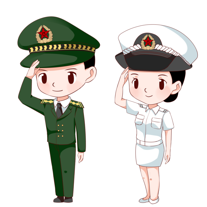 建党节建军节海军陆军卡通形象
