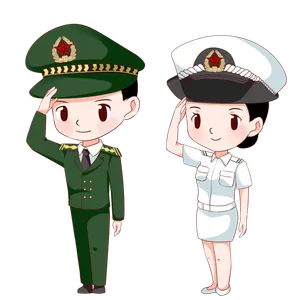 建党节建军节海军陆军卡通形象