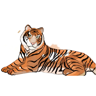 卡通小老虎PNG免抠插画素材可爱动物老虎插画贴图PNG免抠设计素材