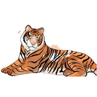 卡通小老虎PNG免抠插画素材可爱动物老虎插画贴图PNG免抠设计素材