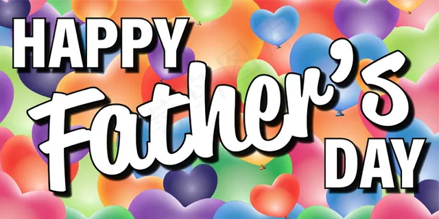 父亲节多彩横幅海报