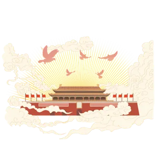 *建军节建党国庆节党建元素图片 卡通手绘PNG透明免扣PS素材