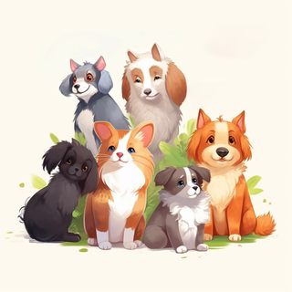 卡通插画宠物动物