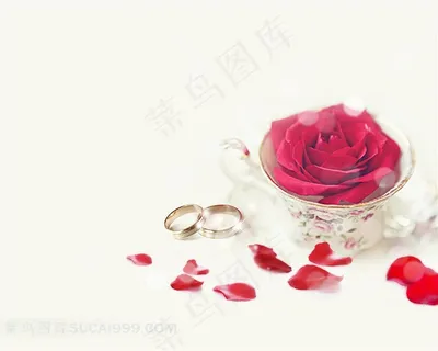 玫瑰花杯子戒指素材 玫瑰花杯子戒指素材
