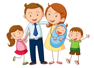 一家五口人卡通简笔