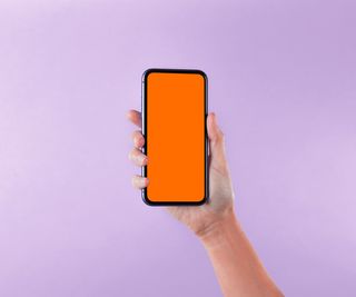 右手手持苹果手机展示样机