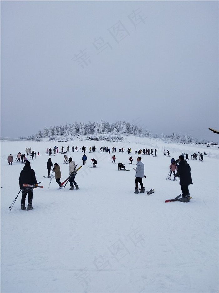 冬日雪山滑雪图片
