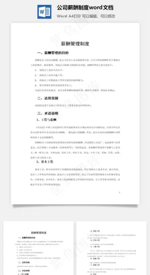 公司薪酬制度word文档