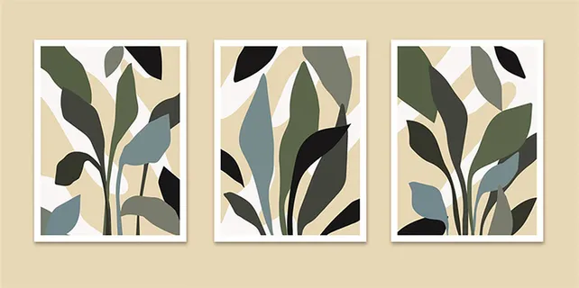 植物装饰画粉色橙色简约北欧时尚