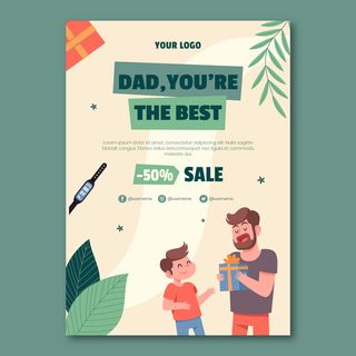 父亲节促销海报