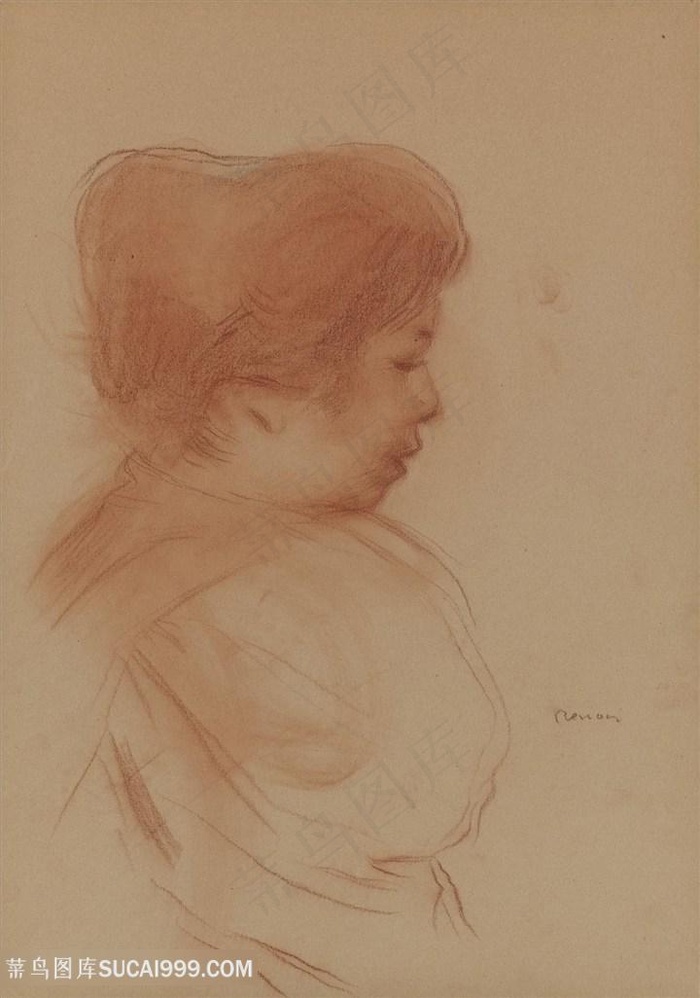 妇女肖像手绘装饰画