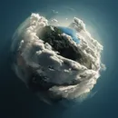 被浓云缠绕的蓝色地球
