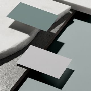 石块背景正反面高档轻奢名片样机