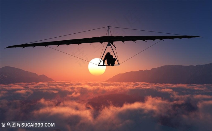 在云端飞翔的人物高清图片创意图片