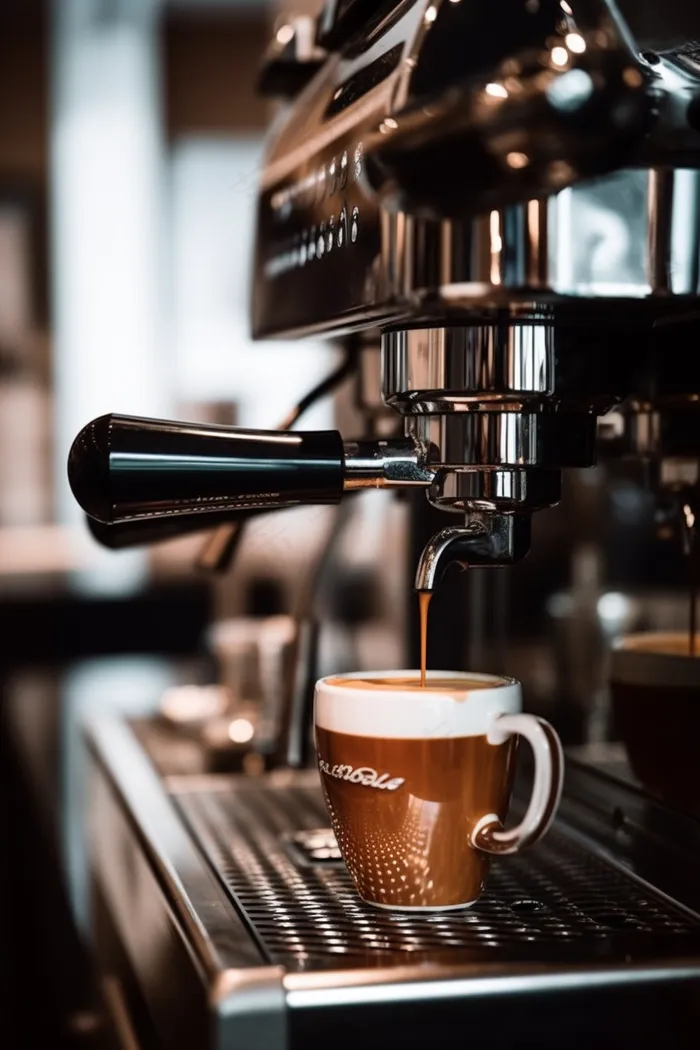 咖啡机制作咖啡现场摄影图 (2688x4032)