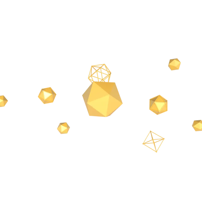 C4D电商金色漂浮几何