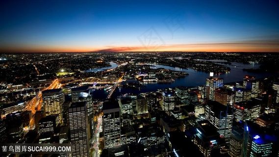 黄昏城市建筑壁纸