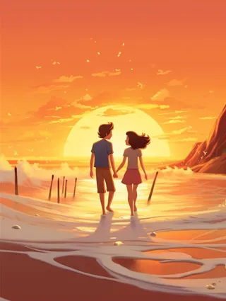 520情侣浪漫时刻主题插画