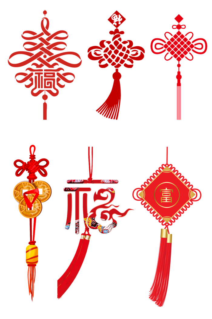 红色平安结中国结免扣素材