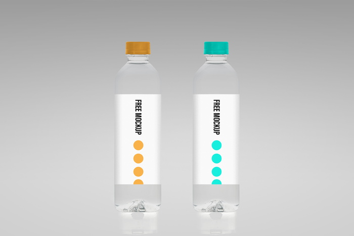 饮品包装瓶塑料透明贴纸Water Bottle Mockup