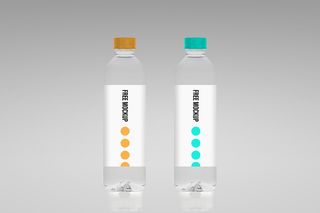 饮品包装瓶塑料透明贴纸Water Bottle Mockup