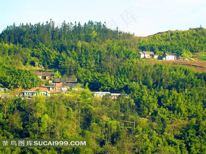 罗汉乡高原山村风景摄影素材