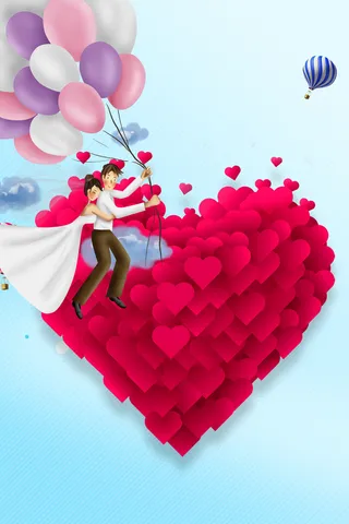 情人节爱情蓝色海报