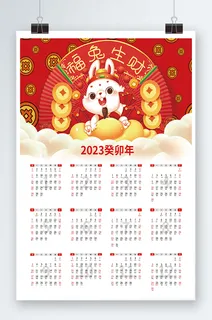 2023日历 兔年日历兔年挂历