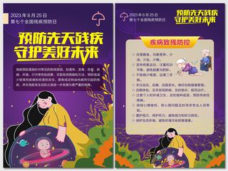 全国残疾预防日核心知识海报