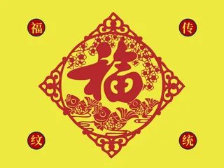 传统福纹矢量素材