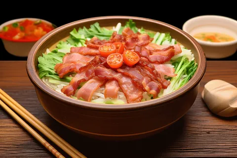 煲仔饭拌饭美食摄影图