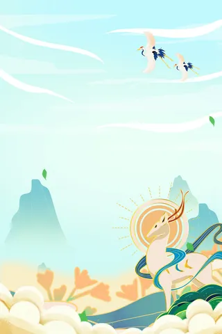 中式古典国潮来袭海报展板宣传背景图PSD设计PS模板素材