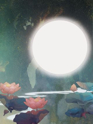 国潮中国风复古敦煌岩彩山水祥云插画烫金肌理背景PSD设计素材