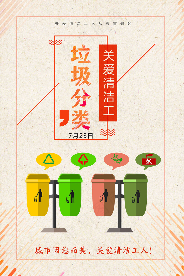 垃圾分类海报(3543x5315)psd模版下载