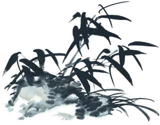 竹子水墨画中国风国画墨水书法竹子画