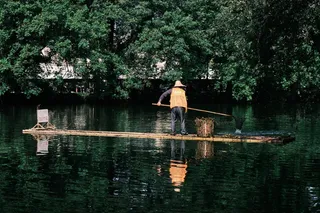 宏村, 黄山, 安徽, 竹筏, 文化, 徽州, 水面宏村 黄山