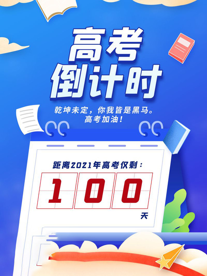高考百日倒计时海报高考加油海报