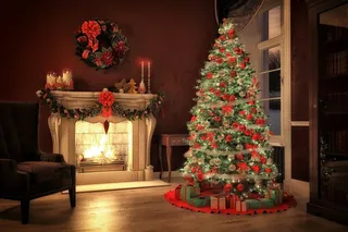 一堆礼物和圣诞树大图