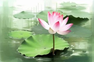 国风荷花水墨节气背景