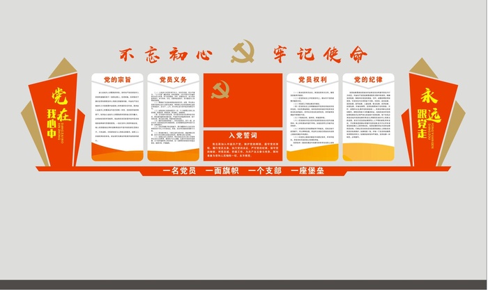 党建文化墙 入党誓词cdr矢量模版下载
