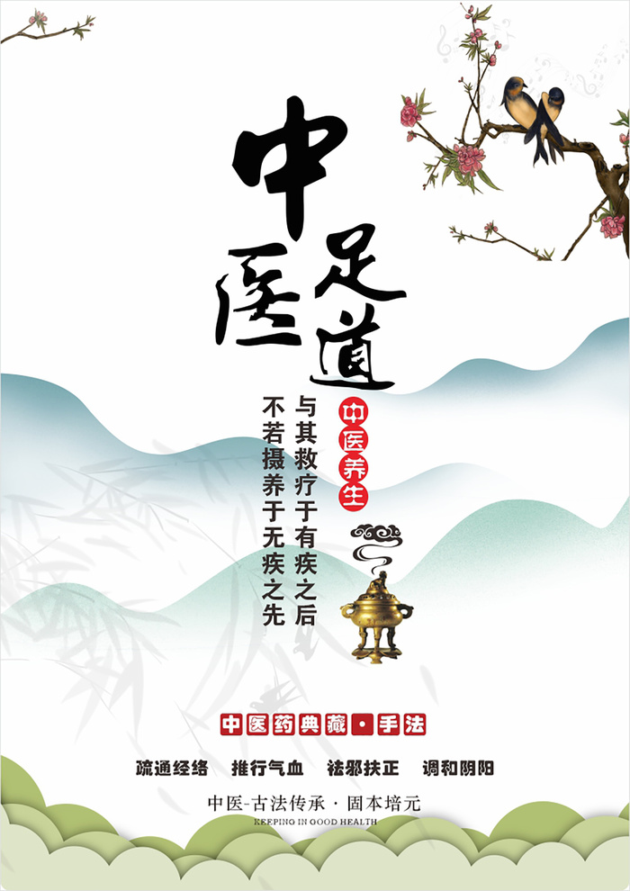 中医足道海报cdr矢量模版下载