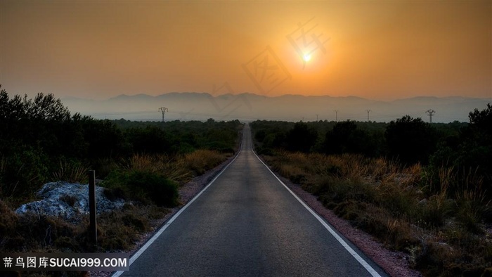 高速道路风景画壁纸