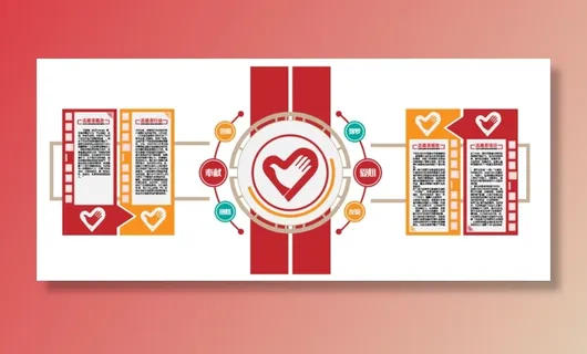 志愿者党建展厅展馆文化墙