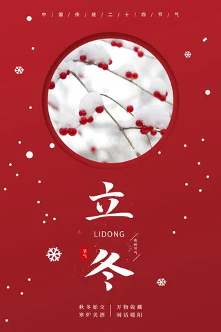 红色立冬海报