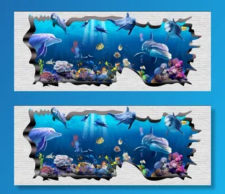 海底世界3D立体背景墙