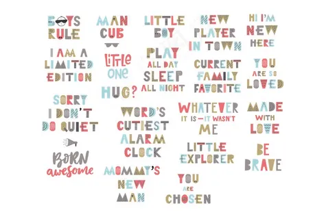  儿童卡通插画装饰图案墙教育品牌vi手绘可爱英文字母矢量素材彩色